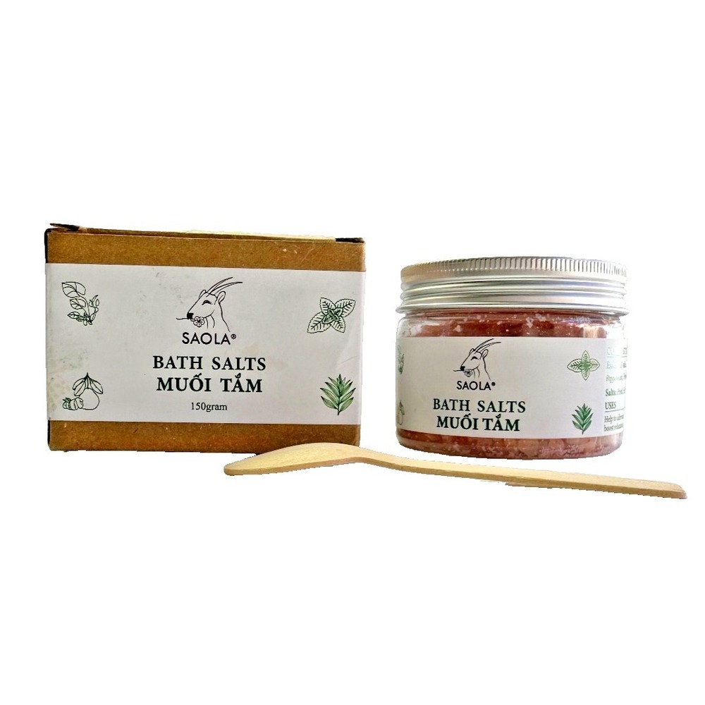 Saola Bath Salts 150g Pink Himalayan Essential Oil Muoi Tam Spa Relaxation Clean
